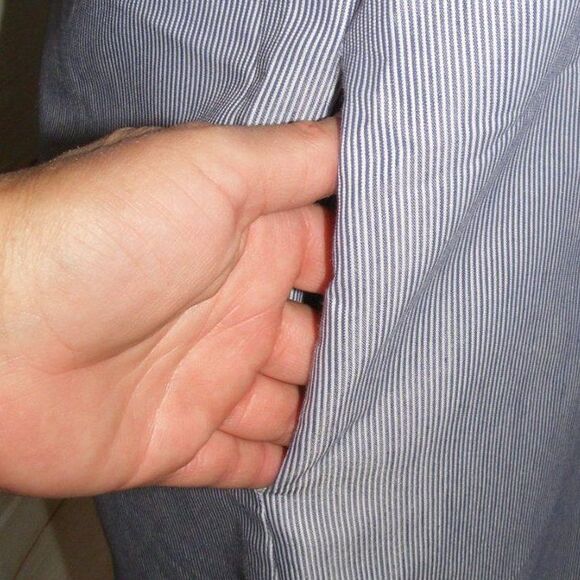 GLORIA VANDERBILT Dress, Vintage 8, Hickory stripe, Pockets, Short sleeves - Picture 8 of 12